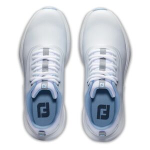 FootJoy Women's FJ Performa Golf Shoe, White/Light Blue, 8.5