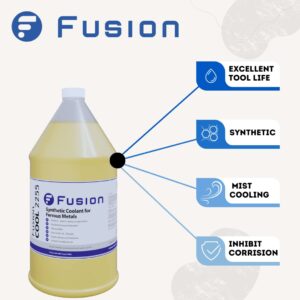 Mist Coolant for Metal Cutting Applications | Fusion Cool 2255 | Premium Synthetic Metalworking Fluid (1 Gallon)
