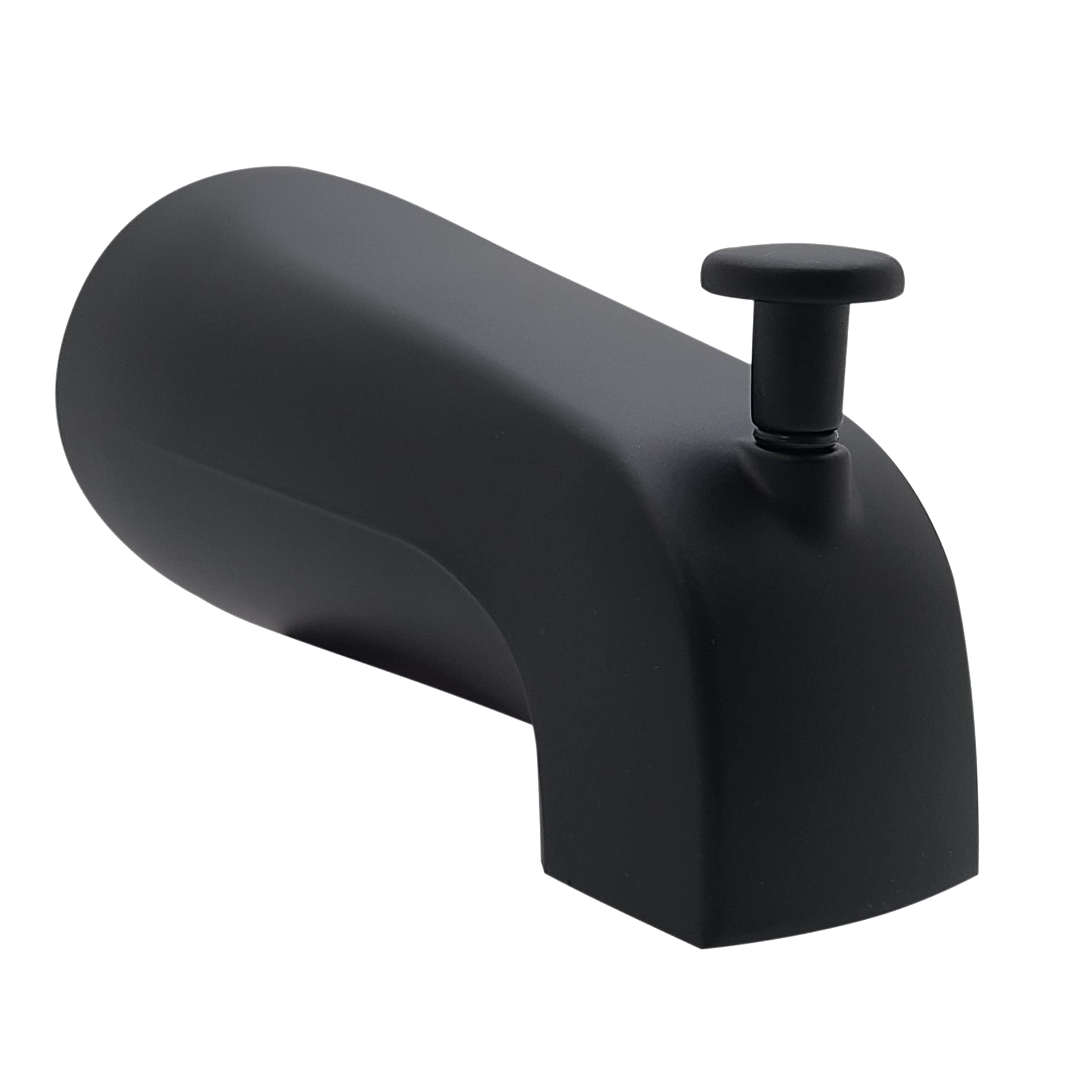 Westbrass A531D-1F-62 5-1/4" Reach Wall Mount Tub Spout with Front Diverter, Zinc, Matte Black