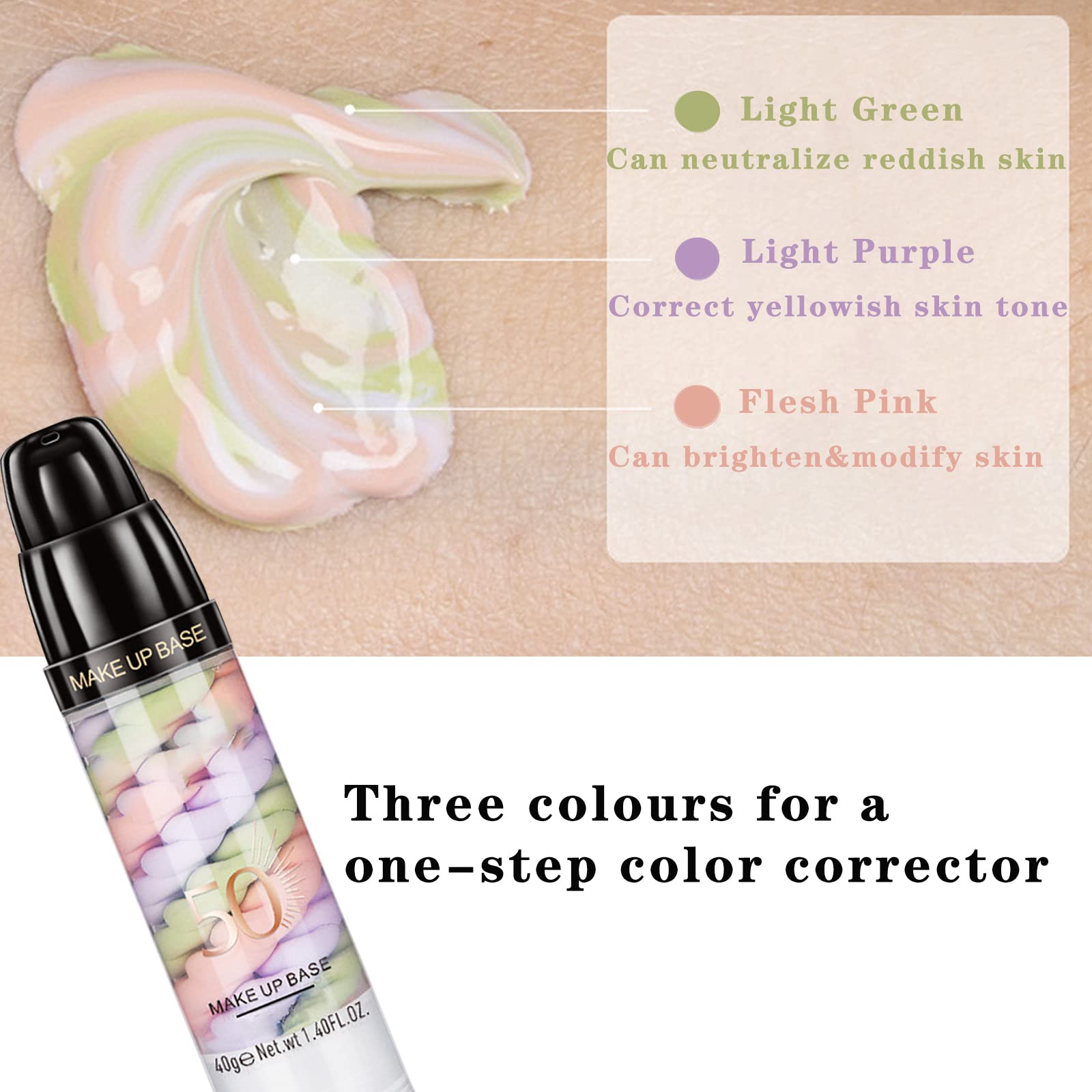 Face Primer,Color Corrector,Isolation Cream,Face Makeup Primer Base,Oil Control,Moisturizing,Concealer,40G