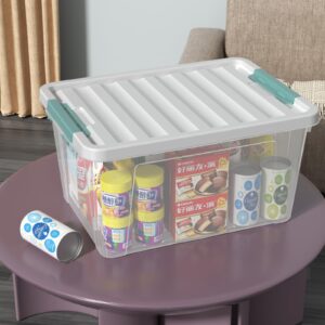 Readsky 36 Quart Plastic Clear Storage Bins, Large Lidded Boxes, 4-Pack