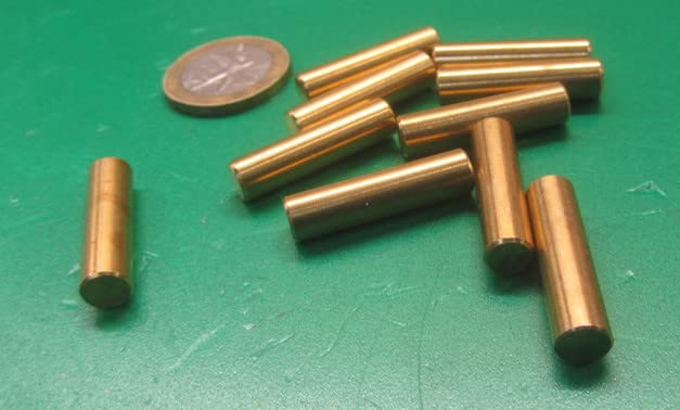 360 Brass Dowel Pin 1/4" Diameter x 1.00" Length 10 Pcs