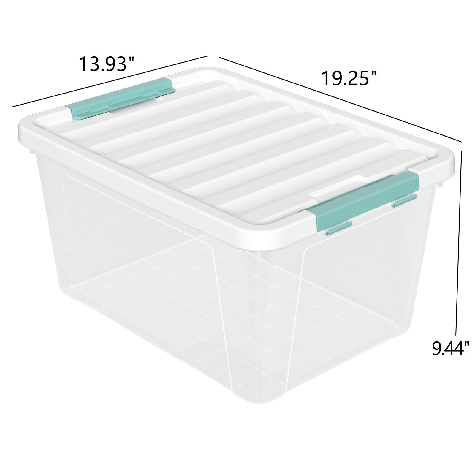 Readsky 36 Quart Plastic Clear Storage Bins, Large Lidded Boxes, 4-Pack