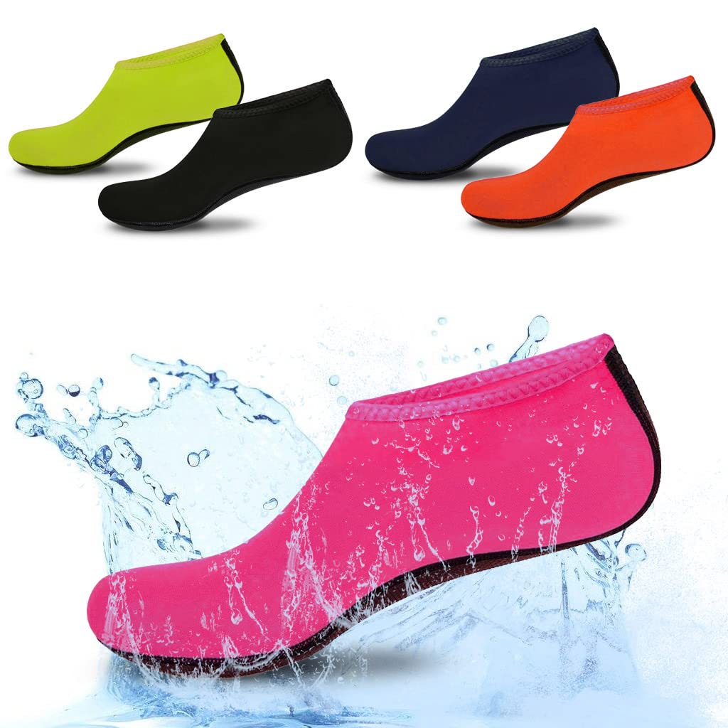 Water Shoes Barefoot Quick-Dry Aqua Yoga Socks Aqua Socks for Women Men Beach Swim Surf Yoga Exercise Water Sports Shoes (Black, 11-11.5 Men)