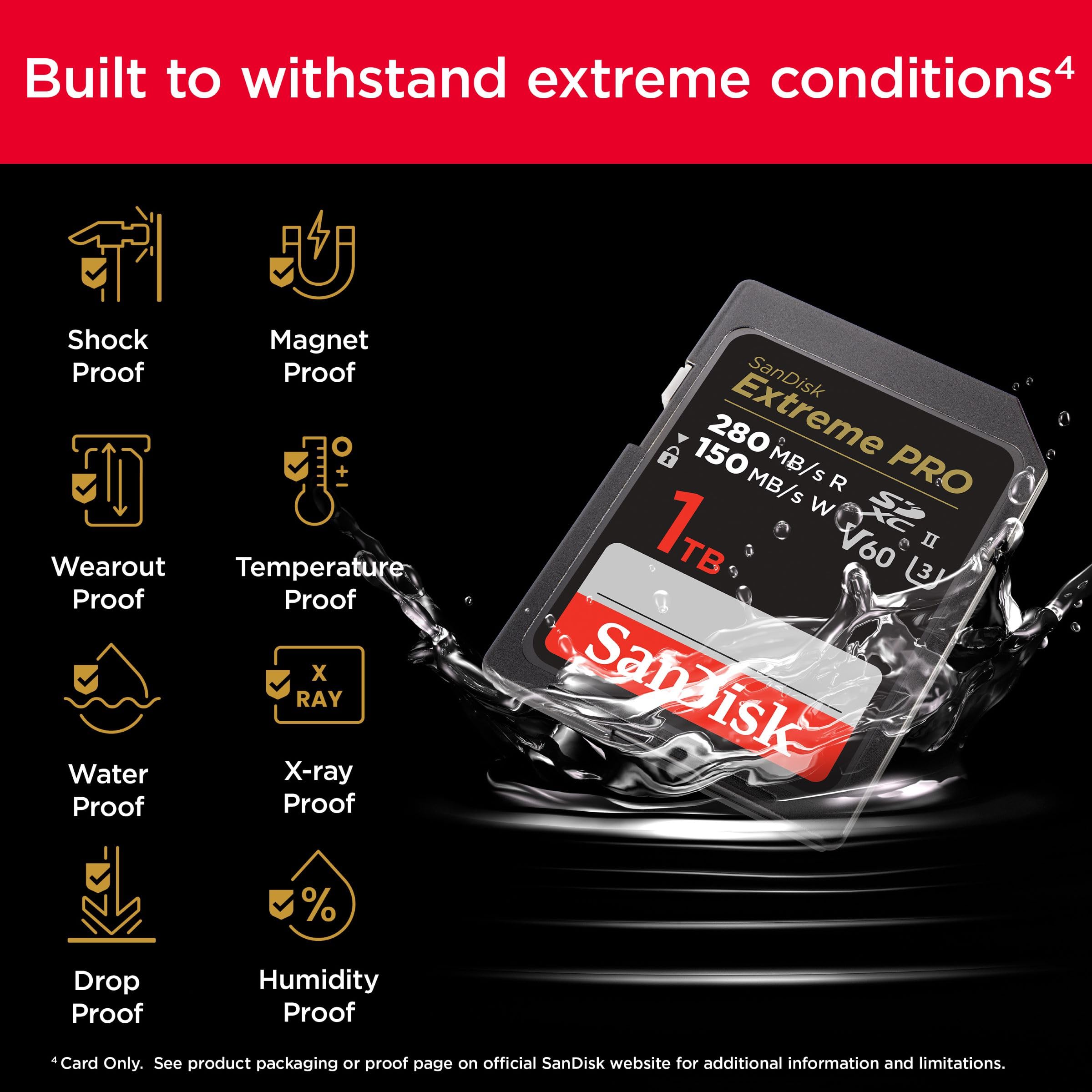 SanDisk 64GB Extreme PRO SDXC UHS-II Memory Card - C10, U3, V60, 6K, 4K UHD, SD Card - SDSDXEP-064G-GN4IN