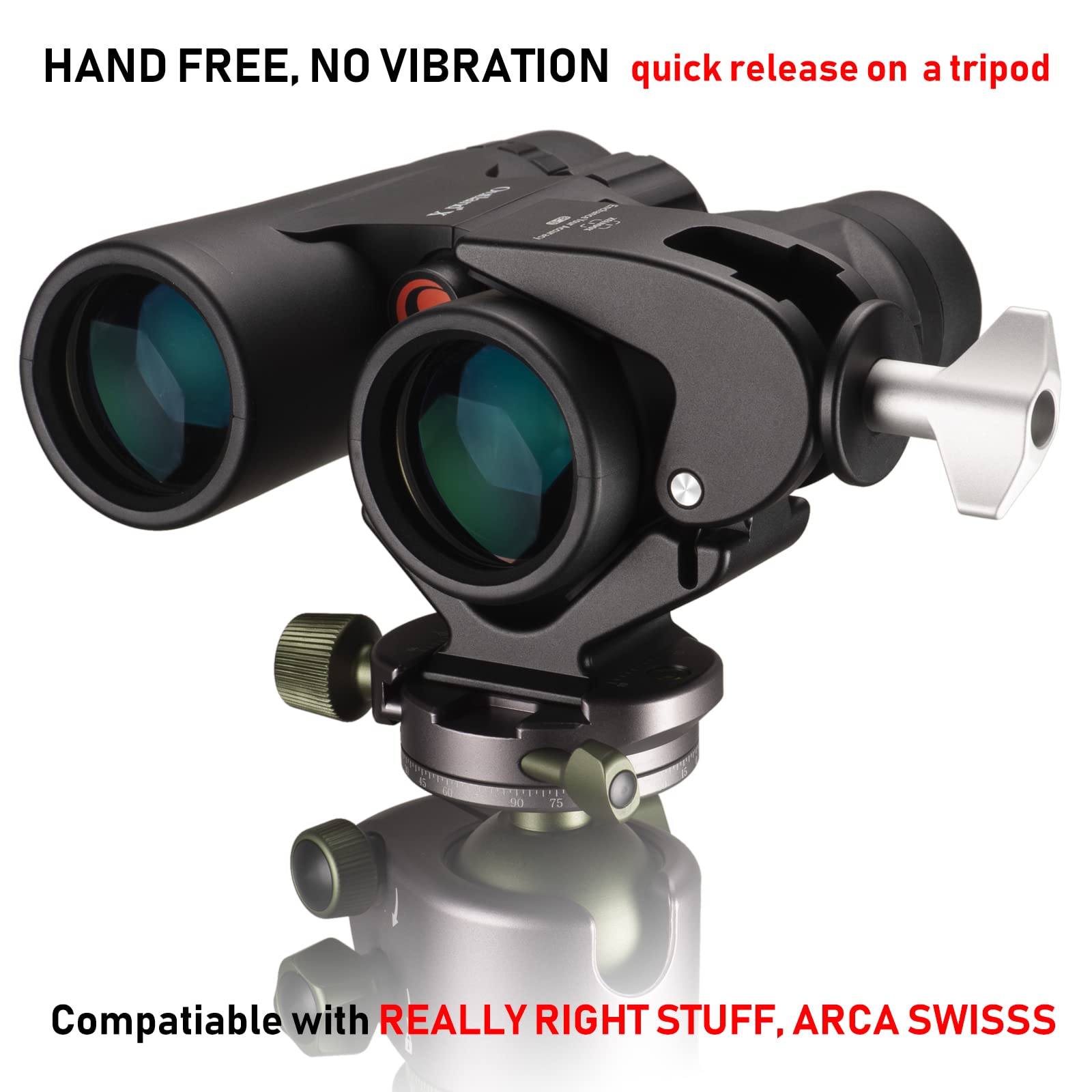 Binocular Tripod Mount Adapter,1/4" 3/8" Screw and ARCA Quick Release Binocular Tripod Mount,Compatiable with Vortex Zeiss Nikon Swarovski Leica Leupold Bushnell binculars