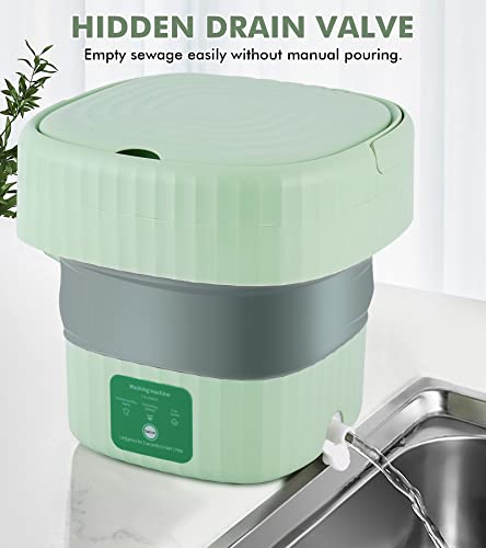 Meticuloso Portable Washing Machine, Foldable Mini Washer, Small Washer for Underwear, Socks, Baby Clothes, Towels, Delicate Items, in Apartment, Dorm, Camping, Trips and RVs