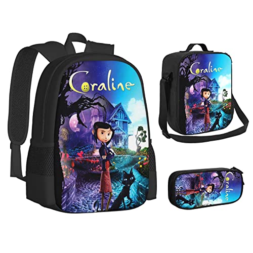 KAJUE Backpacks for Girls Boys School Bookbags Set with Lunch Tote Bag Pencil Case Lightweight Cute 17inch 3pcs