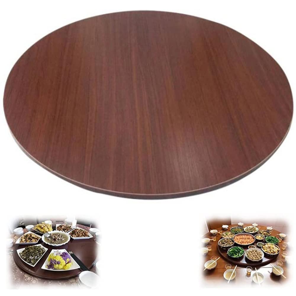 JWW 20in-40in Large Wooden Turntable Lazy Susan For Dining Table Round Tabletop Serving Plate 360° Swivel Tray, Rotate By Hand (Color : Mahogany, Size : 70cm/27")