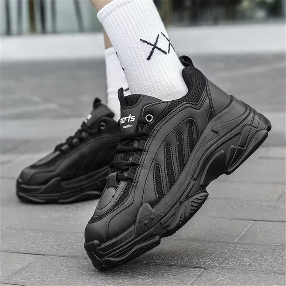 Jakcuz Couple Increasing-Height Fashion Chunky Sneakers Thick Sole Comfortable Casual Walking Work Running Shoes for Women Men Black 43