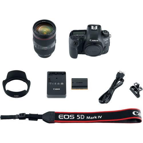 Canon EOS 5D Mark IV DSLR Camera with 24-105mm f/4L II Lens (1483C010) - Starter Bundle (Renewed)