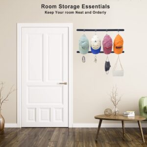 ETOWIFA Hat Organizer Rack for Baseball Caps [Up to 32 Caps] Hat Hanger Display for Wall and Over The Door Closet, Room/College Dorm Storage Holder - 2 Adhesive Straps and 8 Removable Hooks