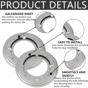 RHBLME 2 Pack Lazy Susan Hardware 12 Inch, 360° Rotating Bearing Plate 5/16" Thick, 1000lbs Heavy Duty Lazy Susan Turntable Swivel Base for Rotating Table Kitchen Cabinet Serving Tray Storage