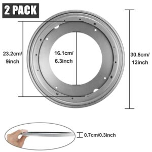 RHBLME 2 Pack Lazy Susan Hardware 12 Inch, 360° Rotating Bearing Plate 5/16" Thick, 1000lbs Heavy Duty Lazy Susan Turntable Swivel Base for Rotating Table Kitchen Cabinet Serving Tray Storage