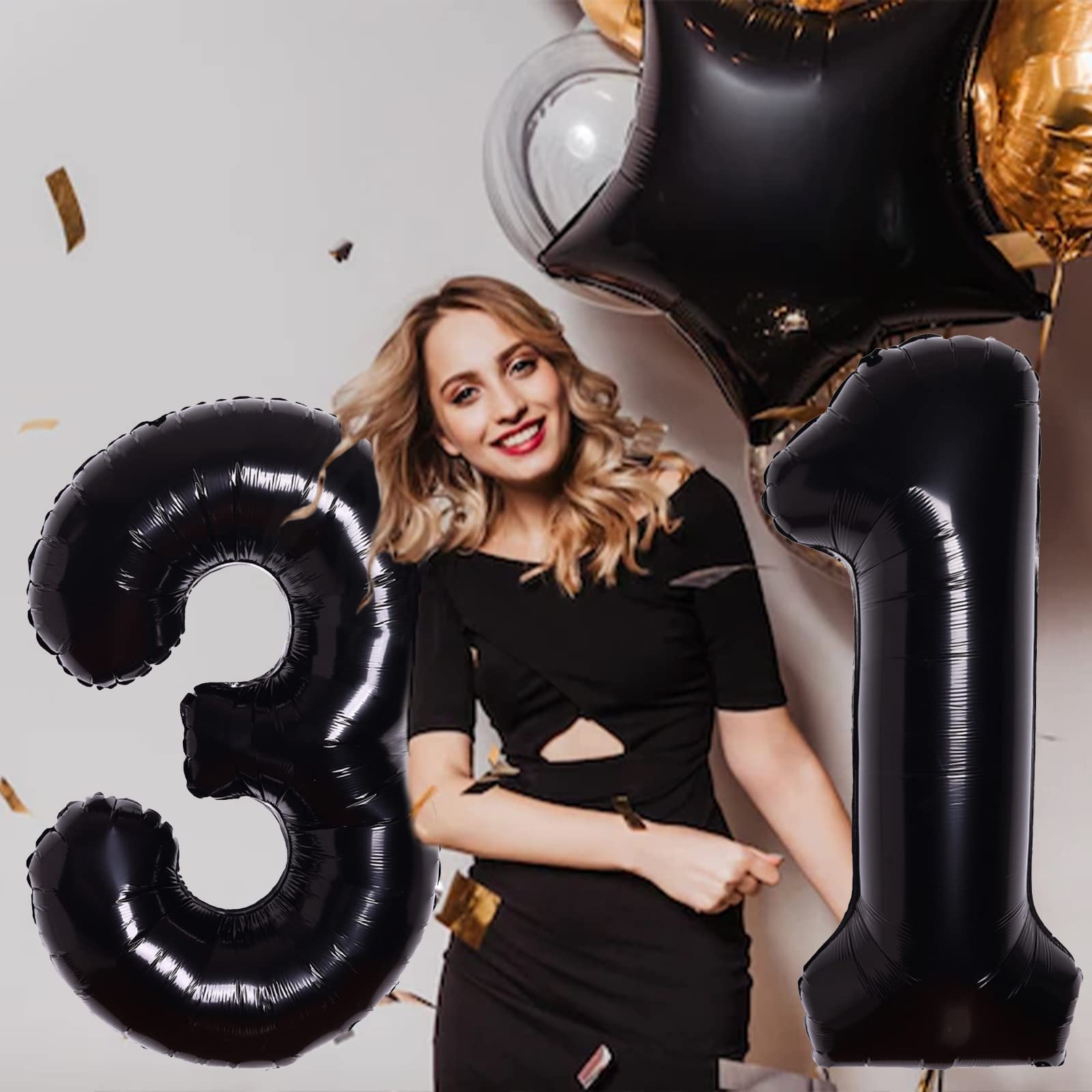 40inch Hot Black Number 3 Balloon 3rd Birthday Party Supplies Decors for Girl Boys 3 Years Old Balloon Anniversary Party Decorations Digital Balloons Hot Black Theme Party Supplies Photo Shoot for Kid