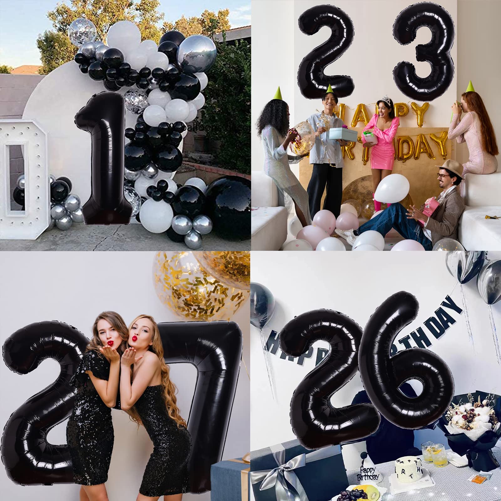 40inch Hot Black Number 3 Balloon 3rd Birthday Party Supplies Decors for Girl Boys 3 Years Old Balloon Anniversary Party Decorations Digital Balloons Hot Black Theme Party Supplies Photo Shoot for Kid