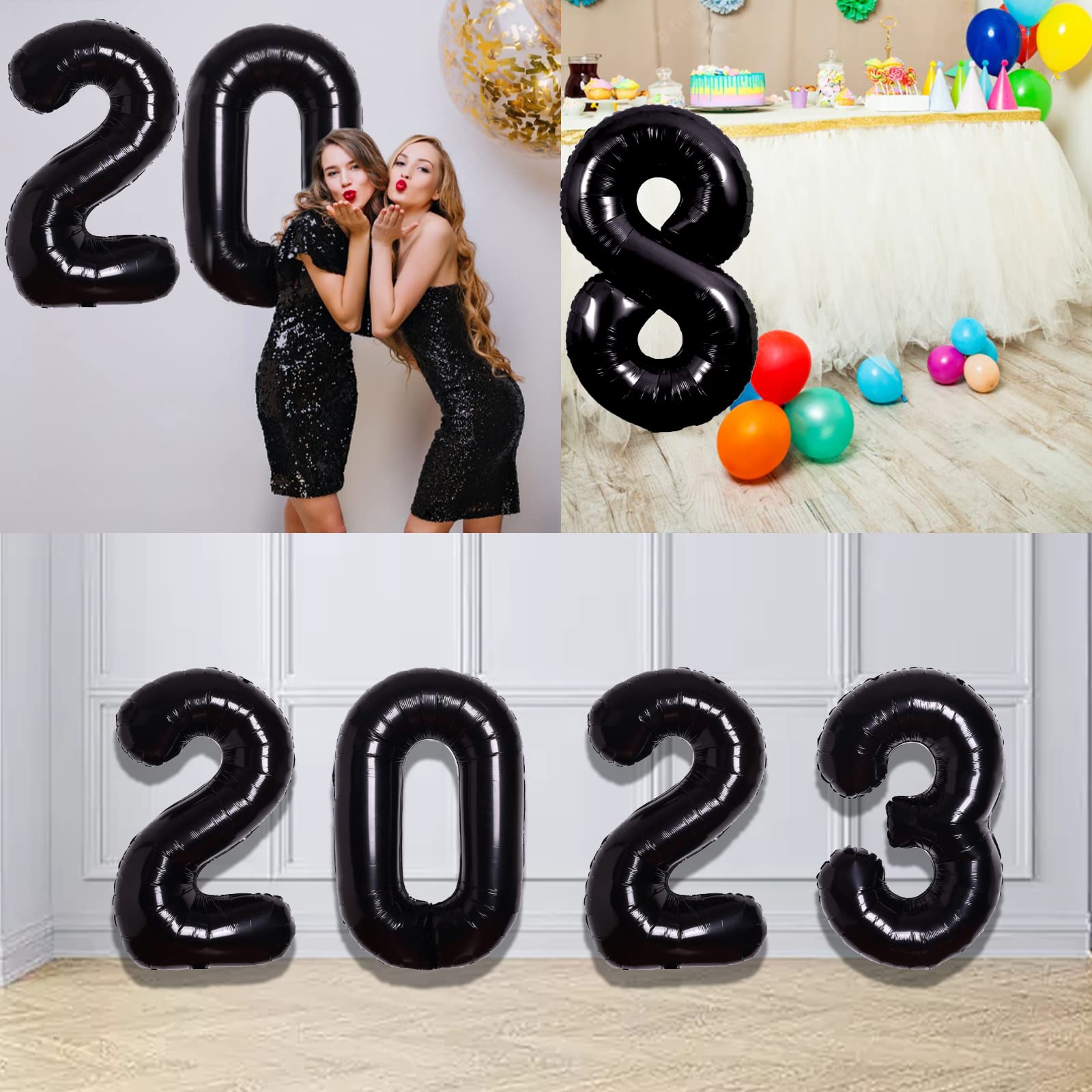 40inch Hot Black Number 3 Balloon 3rd Birthday Party Supplies Decors for Girl Boys 3 Years Old Balloon Anniversary Party Decorations Digital Balloons Hot Black Theme Party Supplies Photo Shoot for Kid