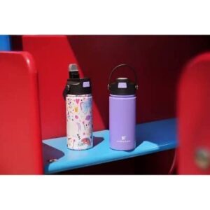 Hydraflow Kids Hybrid 14-oz Stainless Steel Insulated Bottles, 2 Pack (Pink/Leopard)