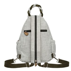 Casual Canvas Backpack，Hand-woven ladies backpack，Convertible Multifunctional Straps Ladies Shoulder Chest Bag（Everything is fine backpack）