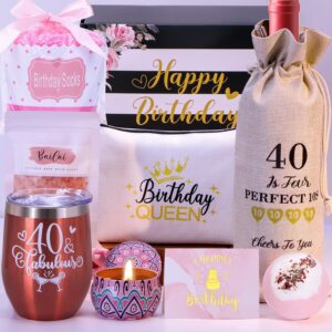 40th birthday gifts women, happy 40th birthday gifts for women turning 40 and fabulous, funny 40 years old birthday gift ideas for best friend female wife sister mom aunt 40th bday gifts women tumbler