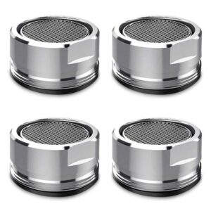 4 piece set of bathroom faucet aerator replacement parts for kitchen bathroom sink faucet aerator 24mm tool regulator flow silver suitable for kitchen bathroom sink faucet (24mm external thread)