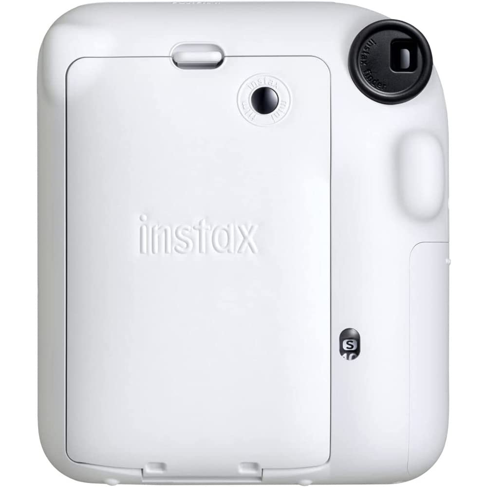 Fujifilm 16806274 Instax Mini 12 Instant Camera, Clay White Bundle with Instax Mini Twin Pack Picture Format Instant Daylight Film (20 Shots) and Deco Essentials 2" x 3" White 64 Page Photo Album