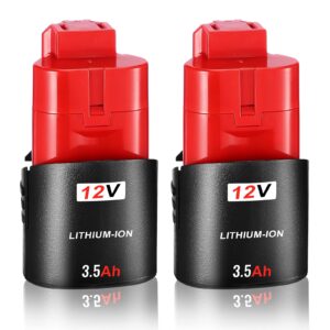 fayeey 3.5ah m12 replacement battery for milwaukee m12 battery 2pack 12v lithium-ion batteries compatible with milwaukee xc 48-11-2440 48-11-2402 48-11-2460 cordless power tools