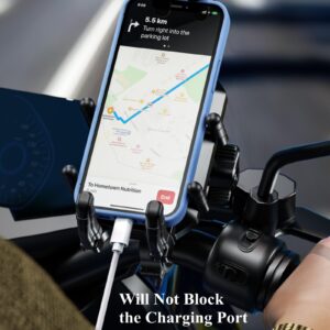 BRCOVAN Motorcycle Phone Holder with Vibration Dampener & High-Speed Secure Lock, Anti-Theft Motorcycle Phone Mount Handlebar Cellphone Holder for Bike Bicycle Scooter ATV Fit 5.4''-7.2'' Smartphones