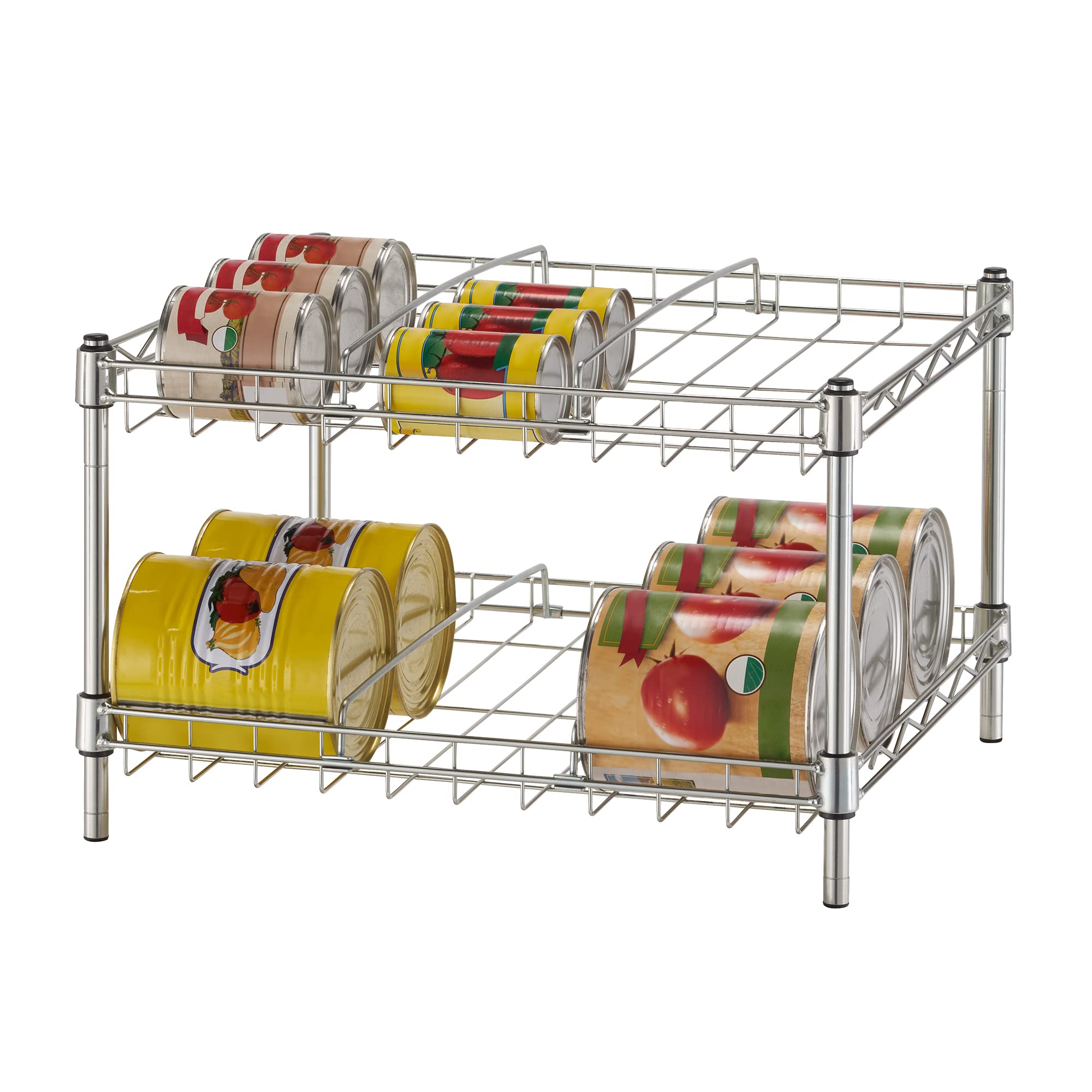 TRINITY BASICS EcoStorage 2-Tier Can Organizer Rack, 2-Pack, Chrome