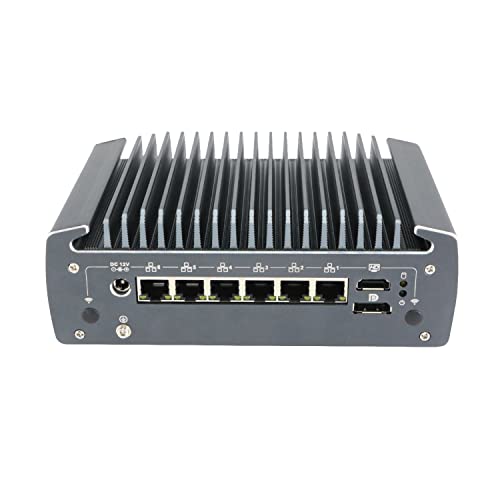 HUNSN Micro Firewall Appliance, Mini PC, OPNsense, VPN, Router PC, Intel Core I5 10210U, RX10, AES-NI, 6 x 2.5GbE I225-V B3, HDMI, DP, COM, SIM Slot, TPM2.0, 16G RAM, 128G SSD