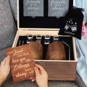 Gift for Her Anniversary Best Birthday Gifts for Girlfriend, Wine Tumbler Gift Set Wood Anniversary 5 Year Gift for Her Romantic, 1st Anniversary for Her 'To My Gorgeous Girl' Engraved Wooden Gift Set