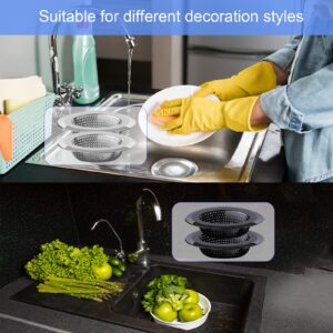 Kitchen Sink Drain Strainer, 4 Pack Stainless Steel and Black Mesh Sink Strainer for Kitchen with Large Wide Rim 4.5" Diameter, Sink Filter Strainer with 3" Basket Sink Food Catcher