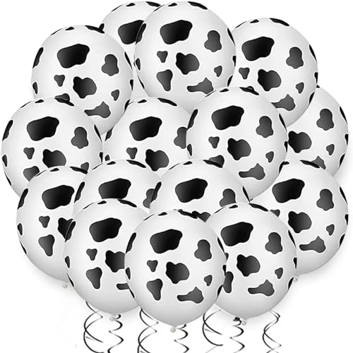 30PCS Cow Balloons Funny Cow Print Balloons For Children's Party Western Cowboy Theme for Kids Birthday Party Favor Supplies Decorations…