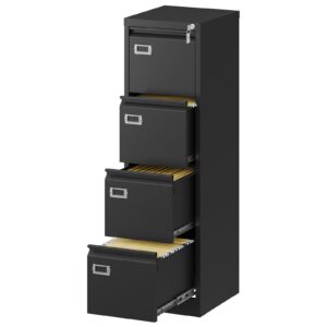 fesbos 4 drawers vertical file cabinets - lateral filing cabinets - metal steel lockable storage cabinets for home office to hanging files letter/legal/f4/a4 size