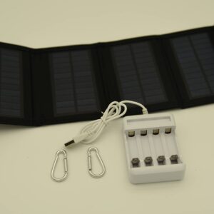 Solar AA & AAA Rechargeable Batteries Charger for 1.2V AA & AAA Ni-MH Ni-CD Batteries, with 6 Watt Solar Panel and 4-Bay USB AA & AAA Charger