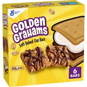 golden grahams s'mores soft baked oat bars, chewy snack bars, 6 ct