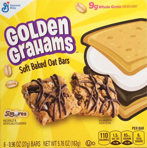 Golden Grahams S'mores Soft Baked Oat Bars, Chewy Snack Bars, 6 ct