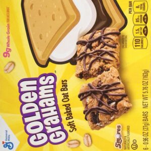 Golden Grahams S'mores Soft Baked Oat Bars, Chewy Snack Bars, 6 ct