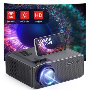 MiTechPro 4K Projector, 600 ANSI Portable Movie Projector with 5G WiFi Bluetooth, 4K Support Zoom Function and Timer Shutdown, Outdoor for HDMI/USB/Laptop/iOS & Android Phone, Black