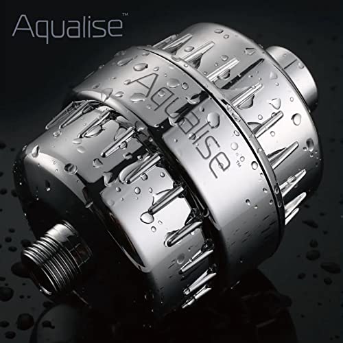 20-Stage Shower Head Filter by AQUALISE - Hard Water Replacement Cartridge - High Output - Removes Chlorine Fluoride Heavy Metals Iron & Other Sediments - Showerhead Purifier