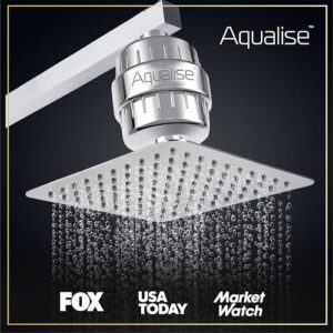 20-Stage Shower Head Filter by AQUALISE - Hard Water Replacement Cartridge - High Output - Removes Chlorine Fluoride Heavy Metals Iron & Other Sediments - Showerhead Purifier