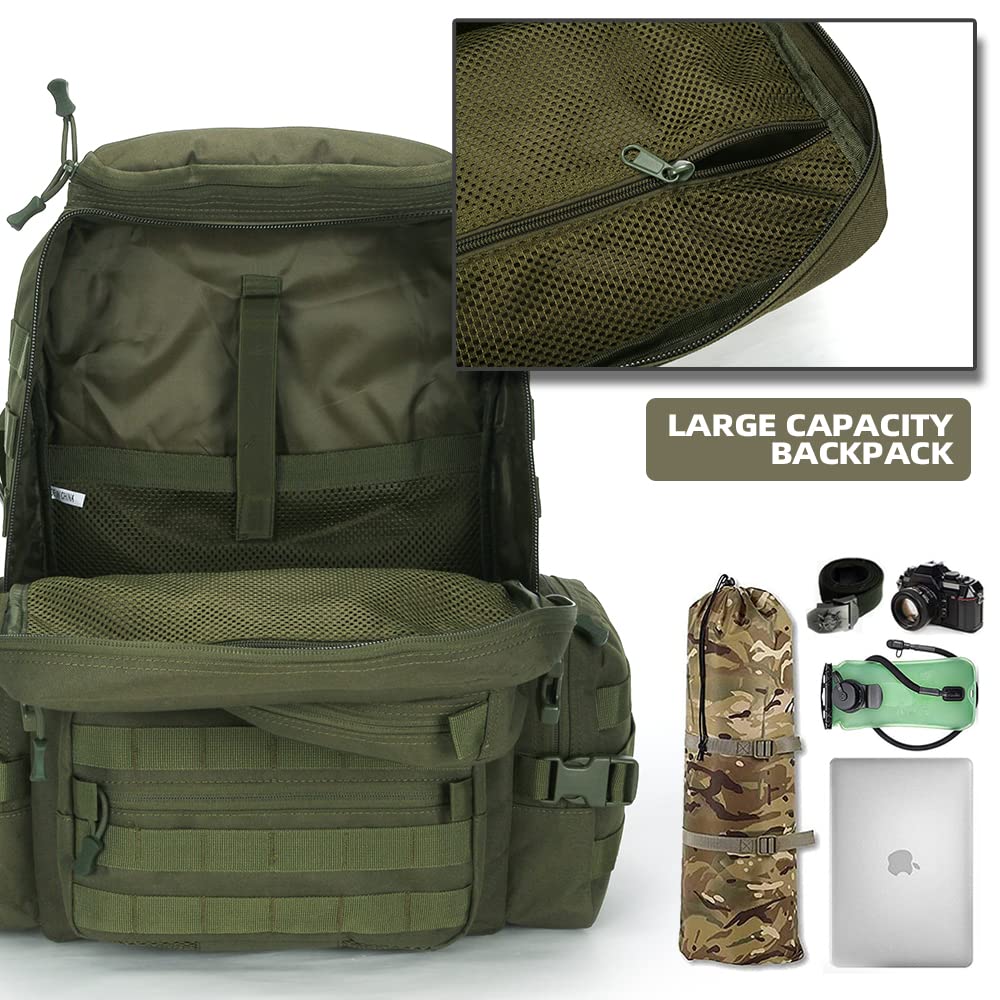 Lovelinks21 Hiking Trekking Rucksack Military Hiking Backpack 3 Day Molle Assault Pack Waterproof EDC Bag for Outdoor