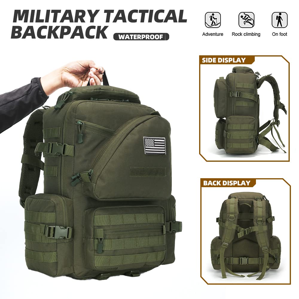 Lovelinks21 Hiking Trekking Rucksack Military Hiking Backpack 3 Day Molle Assault Pack Waterproof EDC Bag for Outdoor