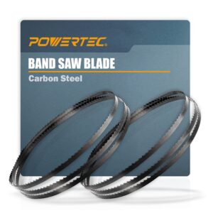 powertec 93-1/2 inch bandsaw blades, 3/8" x 18 tpi band saw blades for delta, grizzly, rikon, sears craftsman, jet, shop fox and rockwell 14" band saw for woodworking, 2 pack (13119-p2)