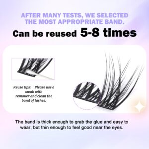 GAQQI Lash Clusters, GQ45 Individual Lashes D Curl, DIY Lash Extension 14mm Only False Eyelash Clusters 120PCS, Natural & Wispy Lash Wisps (GQ45,D Curl,14mm)