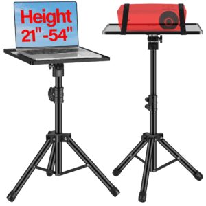 innogear projector stand tripod, portable laptop tripod stand height adjustable from 21" to 54" heavy duty projector tripod for outdoor office home stage studio podium computer dj racks