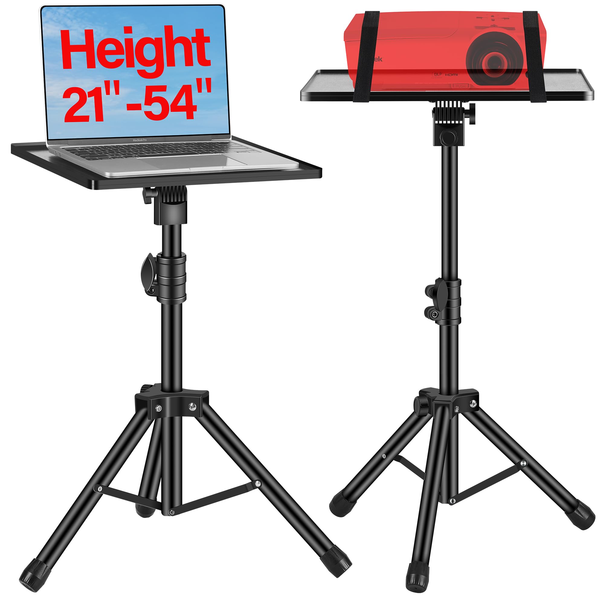 InnoGear Projector Stand Tripod, Portable Laptop Tripod Stand Height Adjustable from 21" to 54" Heavy Duty Projector Tripod for Outdoor Office Home Stage Studio Podium Computer DJ Racks