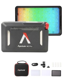 aputure mc pro camera lights,rgbww led video lights lensed mini led panel full color portable photography lighting,4200mah rechargeable battery,app control, support magnetic attraction