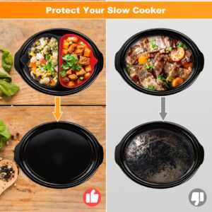 Silicone Slow Cooker Liners, Slow Cooker Divider Liner fit 6 QT Pot, Crock-pot Liners Insert for Most 6 Quart Pot, Reusable/Dishwasher Safe/Cooking Liner(3 pcs Black)