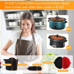 Silicone Slow Cooker Liners, Slow Cooker Divider Liner fit 6 QT Pot, Crock-pot Liners Insert for Most 6 Quart Pot, Reusable/Dishwasher Safe/Cooking Liner(3 pcs Black)